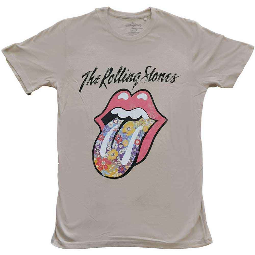 The Rolling Stones Flowers Tongue Official Tee T-Shirt Mens Unisex
