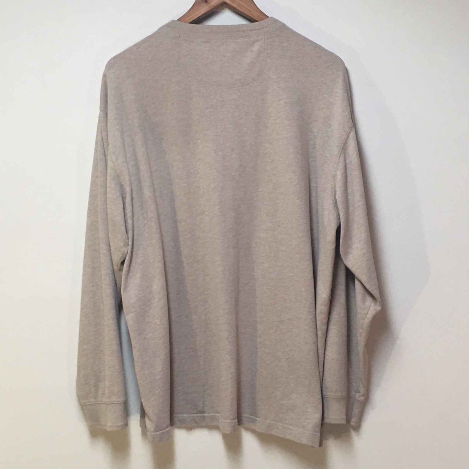 St. John's Bay Men XL Long Sleeve Henley Beige Heather Preppy Sueded Jersey Knit gallery