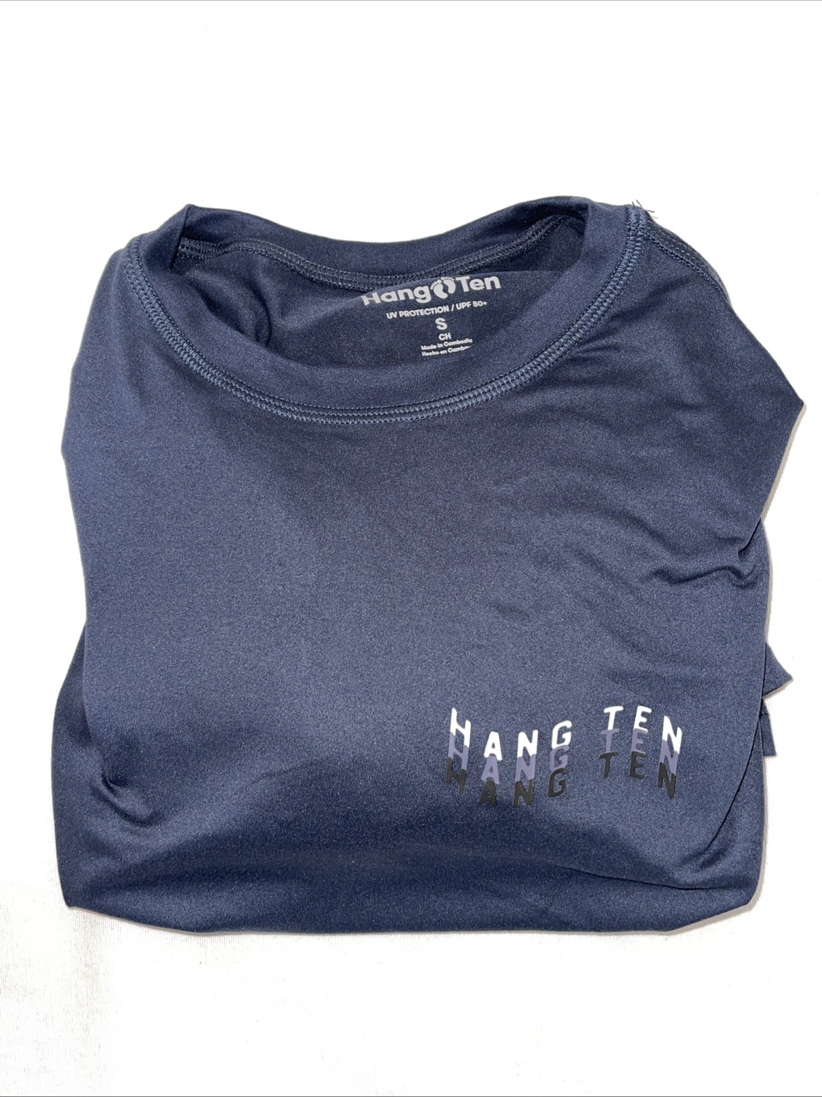 NWOT Hang Ten Long Sleeve Sun T-Shirt Navy Sz S UV Protection UPF 50+ Quick Dry gallery