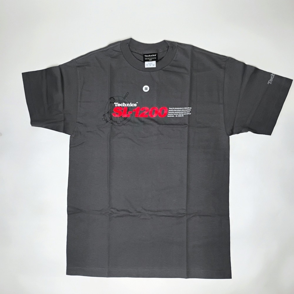 Technics Men’s Tshirt Grey Size M Vintage 1990’s SL 1200 DJ Turntable Graphic
