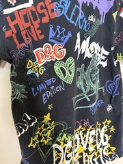 Dolce & Gabbana Palermo Graffiti Print T-Shirt Mens Green Graphic Ringer Tee Y2K