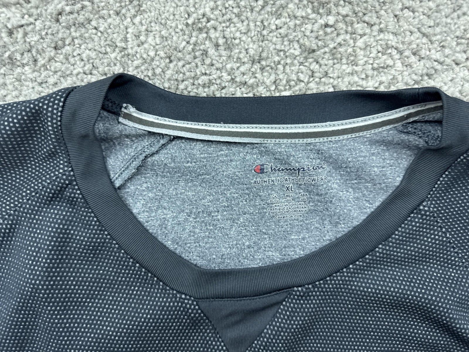 Champion Shirt Mens XL Black Geometric Tagless Polyester Jersey Breathable gallery