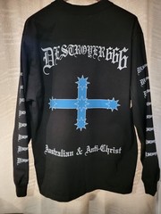 Destroyer 666 unchain wolves black metal ON SHAKA HEAVY LON SLEEVE T SHIRT