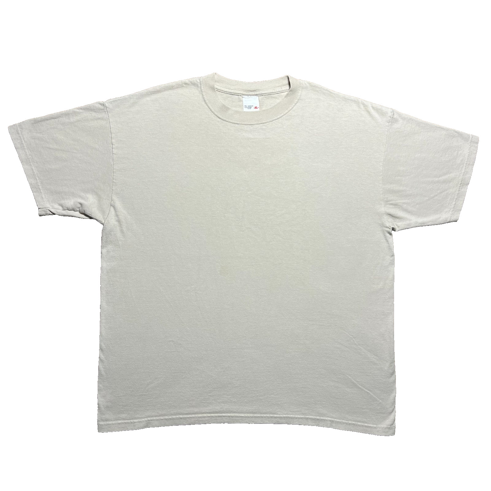 Vintage Y2K Blank T Shirt Mens XL Beige Cotton Basic Minimal Tee Anvil Tag