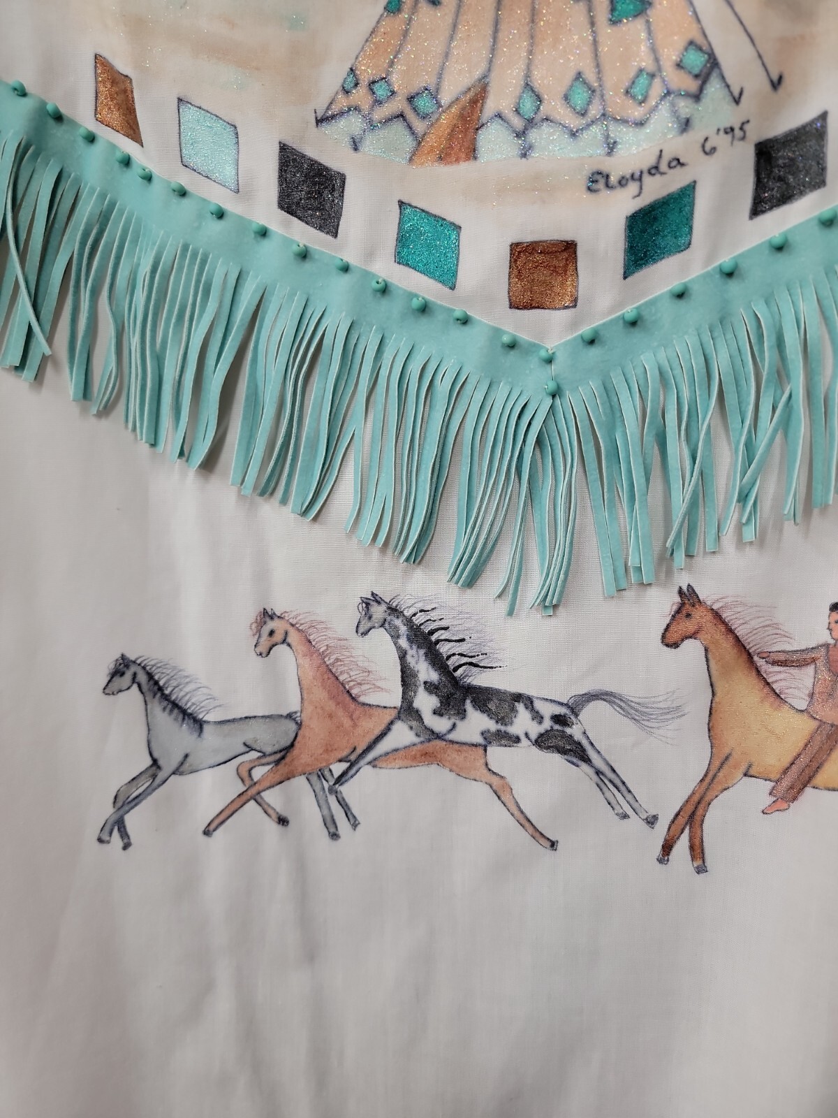 GIORGIO PATRINO Select BROADCLOTH TRIBAL INDIAN RARE GRAPHIC SHIRT XL/4-5 #C gallery