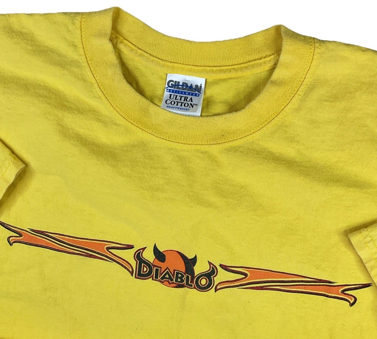 Vintage Diablo Paintball T-Shirt Men Sz XL Y2K Graphic Crew Yellow Short Sleeve gallery