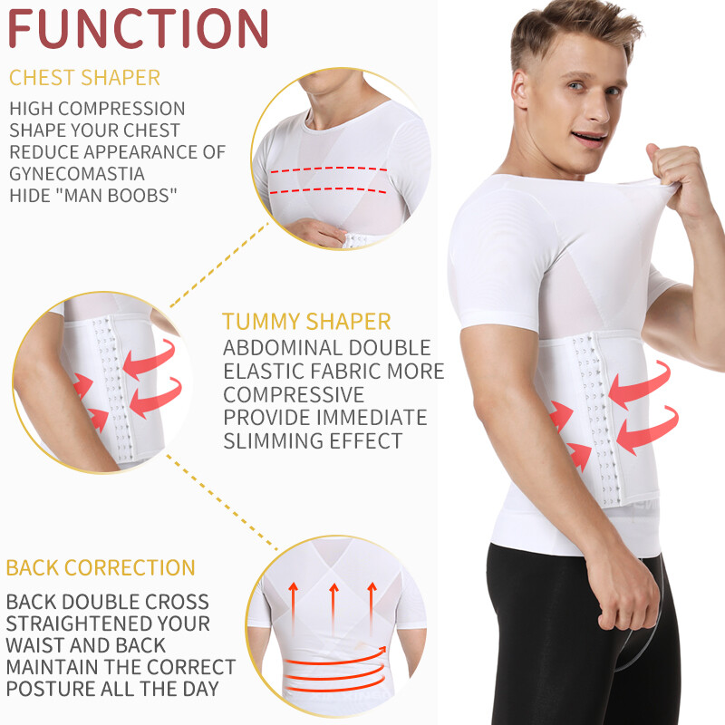 Fajas Para Hombres Faja Reductora De Hombre Body Shaper Tummy Control Tee Shirt gallery