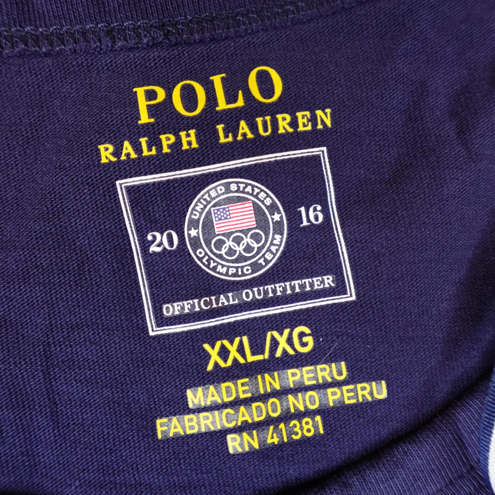 Polo Ralph Lauren Shirt Mens 2XL XXL Navy Team USA 2016 Rio Olympics Spell Out T gallery