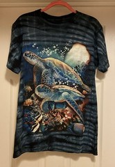 Caballo Tie Dye Super Glow Sea Turtle Graphic Tee Unisex Sz M
