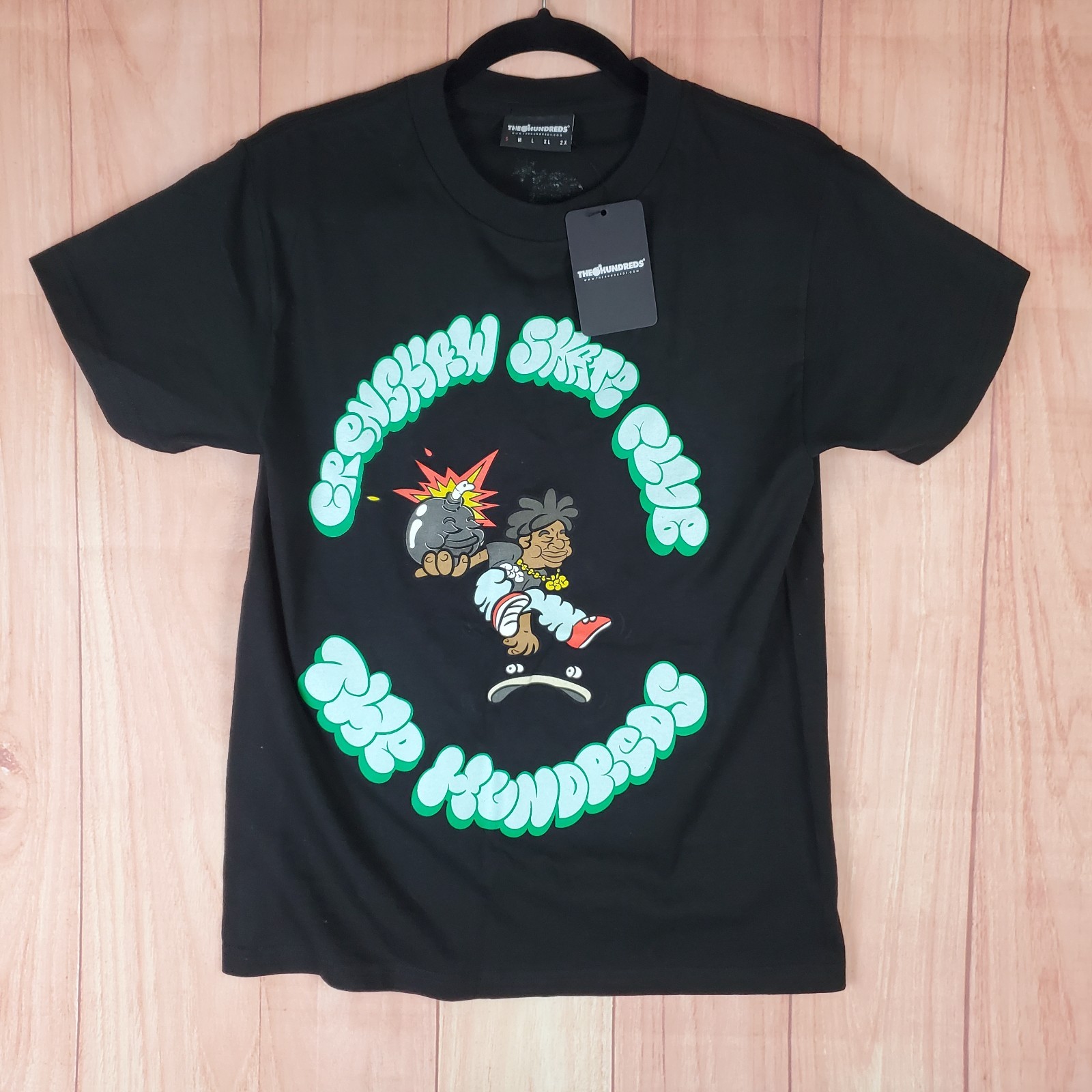 The Hundreds T Shirt Mens Small Black Cotton Graphic Print Crenshaw Skate Club