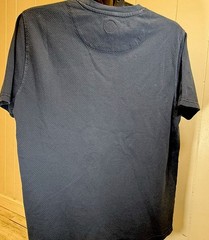 Common People Men Shirt Medium Pull Over blue popcorn texture Chest Pocket New
