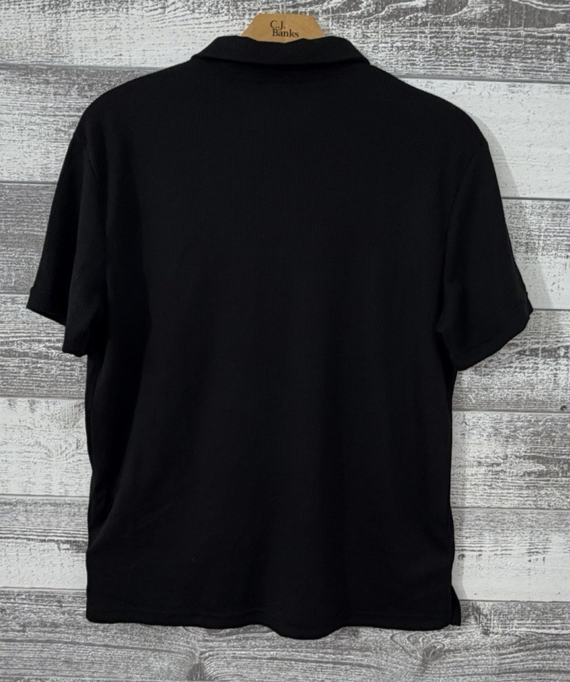 Neer Men's Large Polo Shirts Short Sleeve Black Stretch gallery
