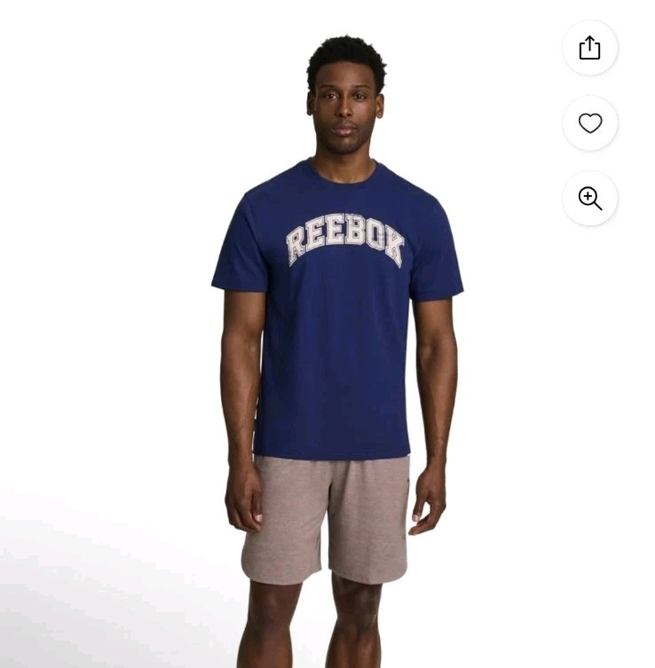 New Reebok Men's Blue Spellout Short Sleeve Graphic Print T-Shirt Sz XL gallery