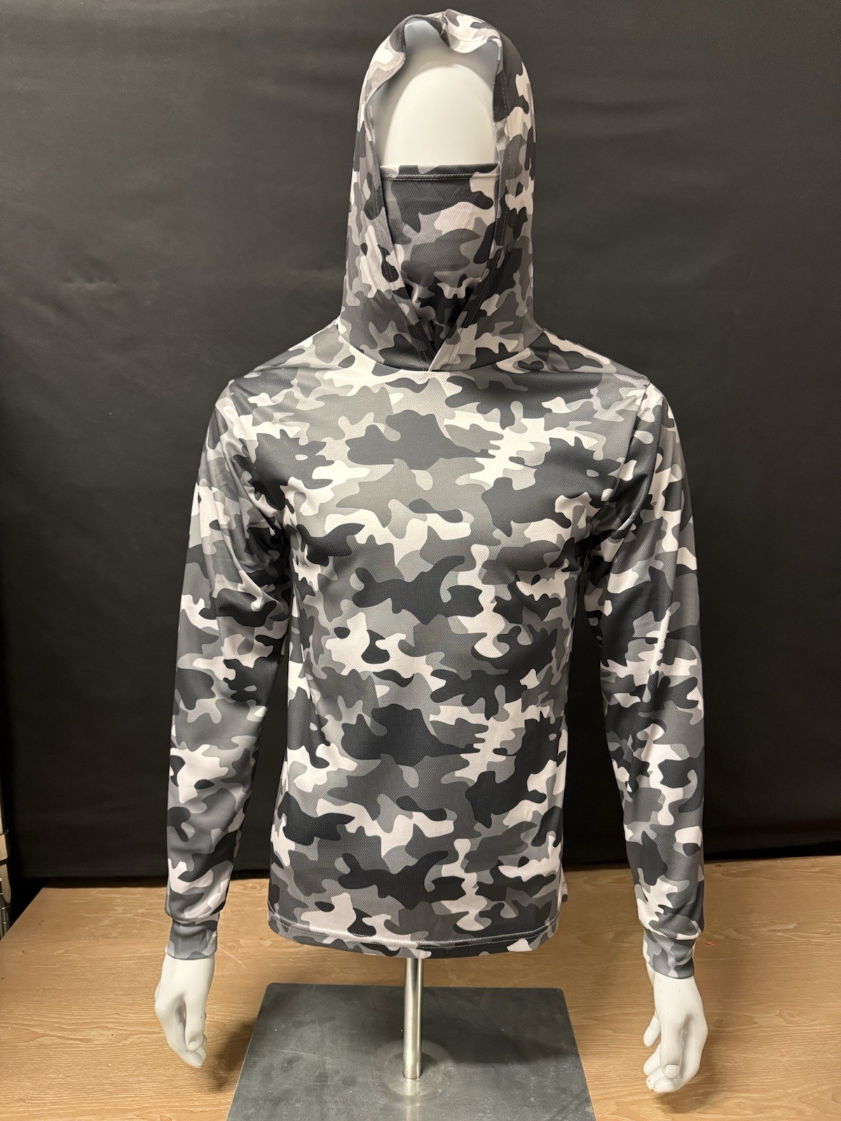 Hoodie Face Mask Long Sleeve T- Shirt 100% Polyester Material for UV Protection gallery