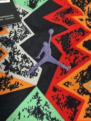 Jordan AJ Hare Retro All Over Print Zigzag T Shirt Loose Fit Small NWT. #0027