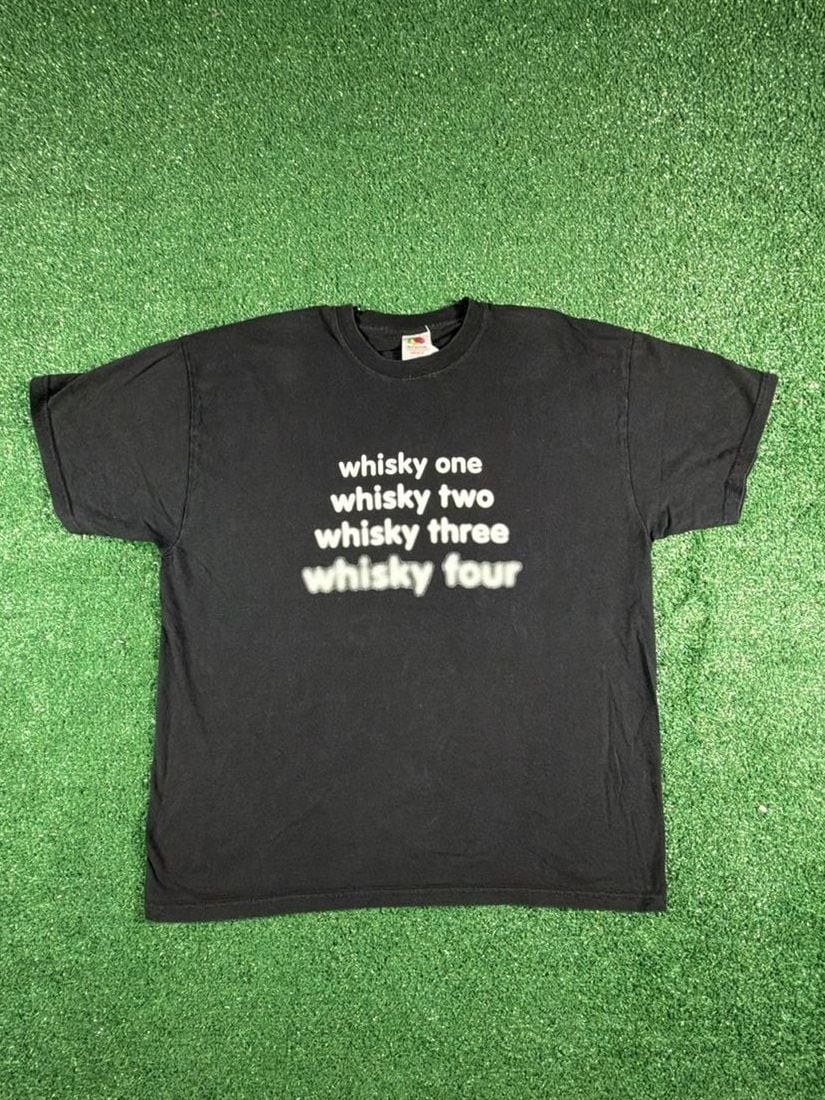 Vintage Y2K One Whiskey Two Whiskey Humor T-Shirt Rare size L color black gallery