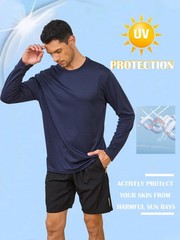 5 Pack Mens Long Sleeve Shirts Quick Dry Moisture Wicking Athletic Running Gy…