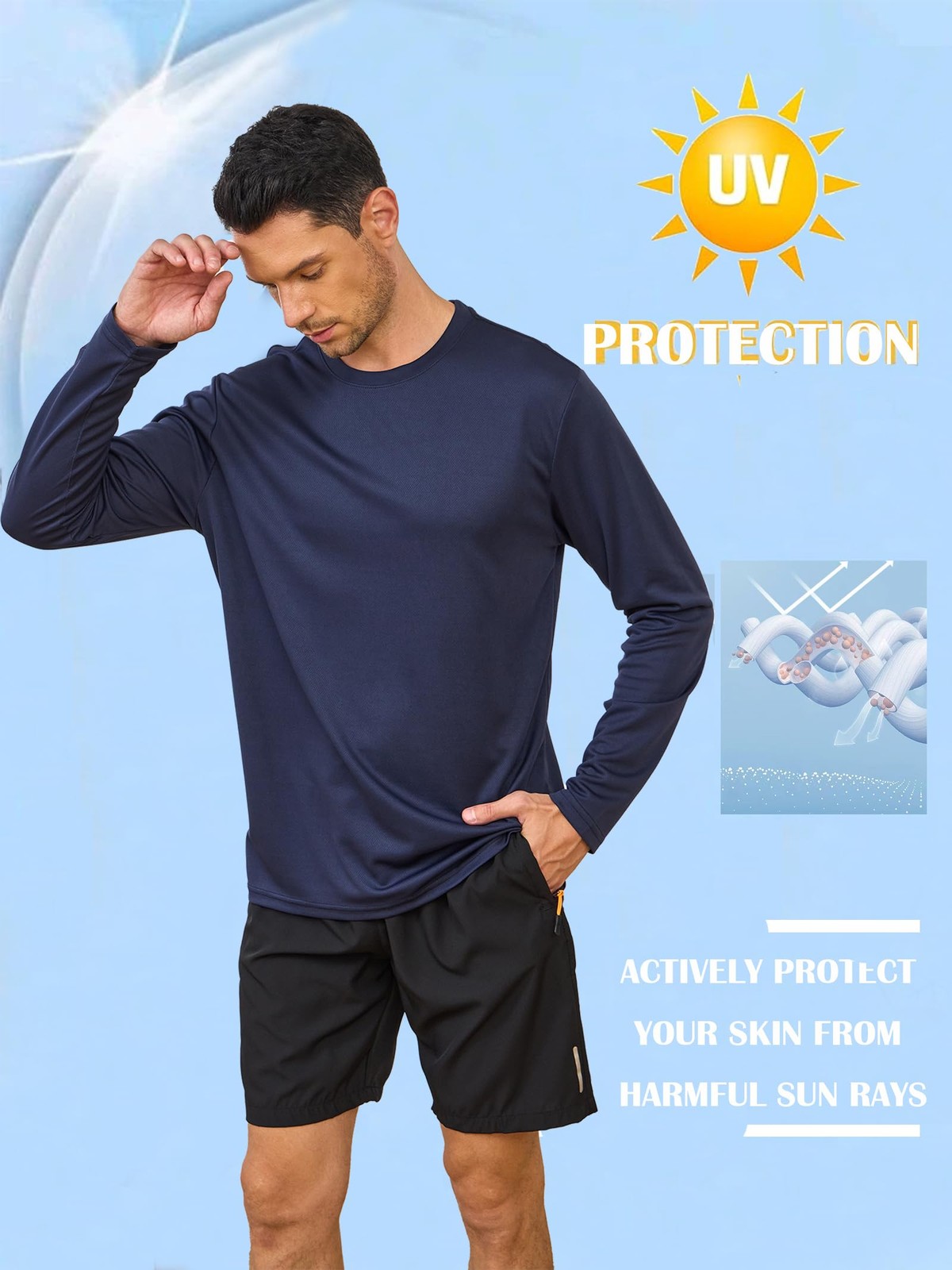 5 Pack Mens Long Sleeve Shirts Quick Dry Moisture Wicking Athletic Running Gy... gallery