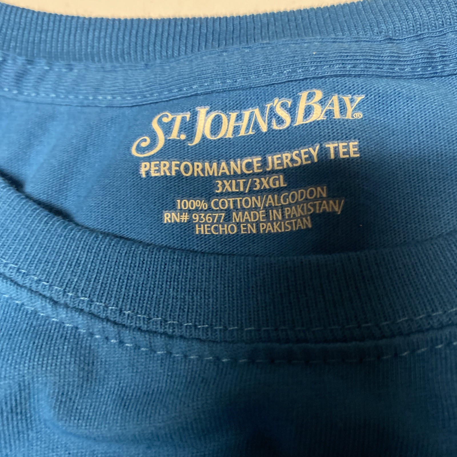 S/2 ST JOHNS BAY T- SHIRT MENS 3XLT Big & Tall Lt. Blue & Blue Pocket Cotton L-1 gallery