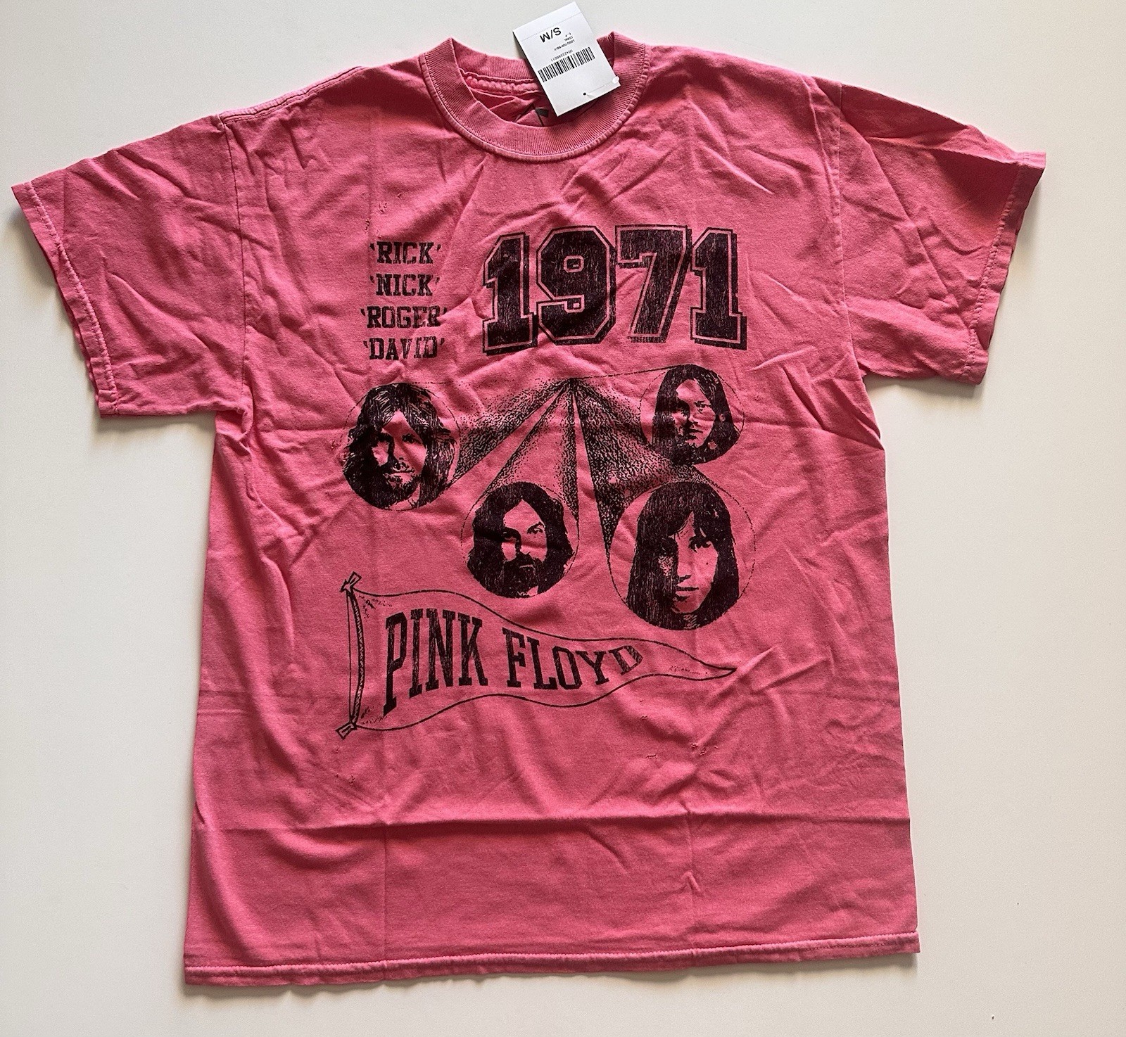 Goodie Two Sleeves Pink Floyd Pink Distress T-Shirt New