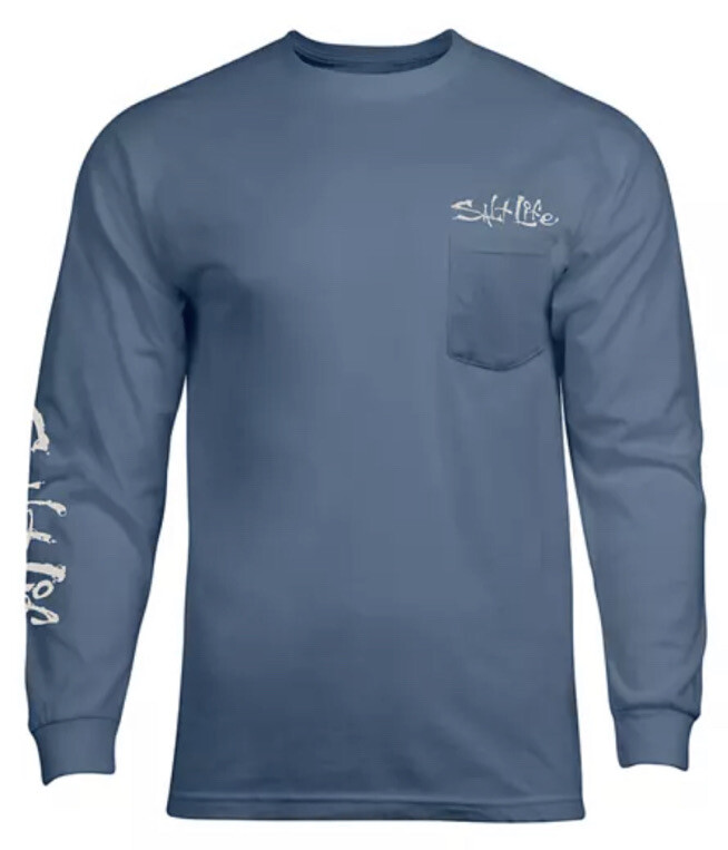 SALT LIFE Coastal Blue "FISHERMAN'S GLORY" L/S POCKET T-SHIRT MENS XXLARGE gallery