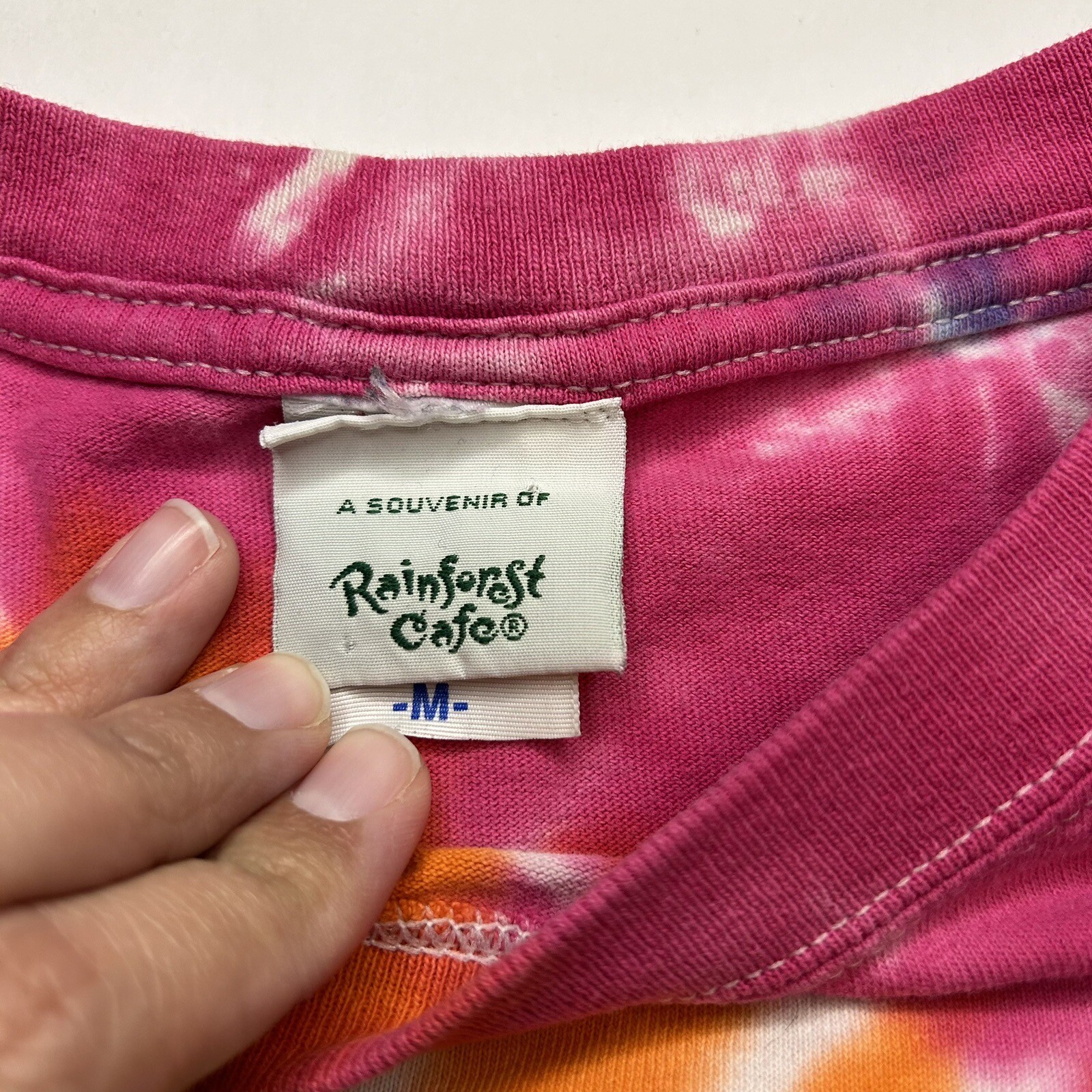Peace Love & Frogs Rainforest Cafe Orlando Tie Dye T Shirt Adult Medium gallery