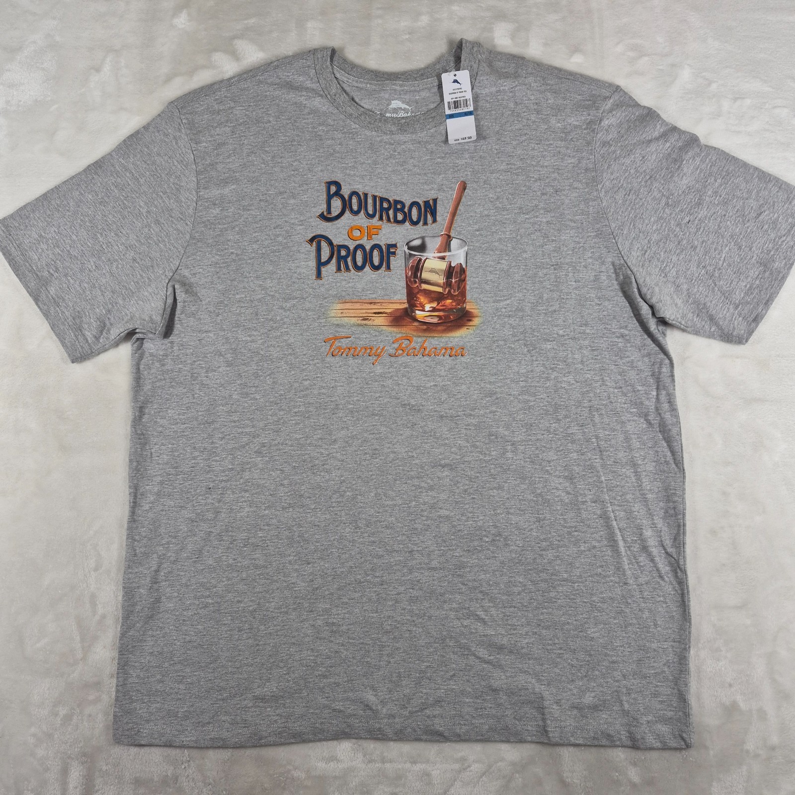 Tommy Bahama Bourbon Of Proof Tee Shirt Men’s XL Gray Short Sleeve Casual NWT