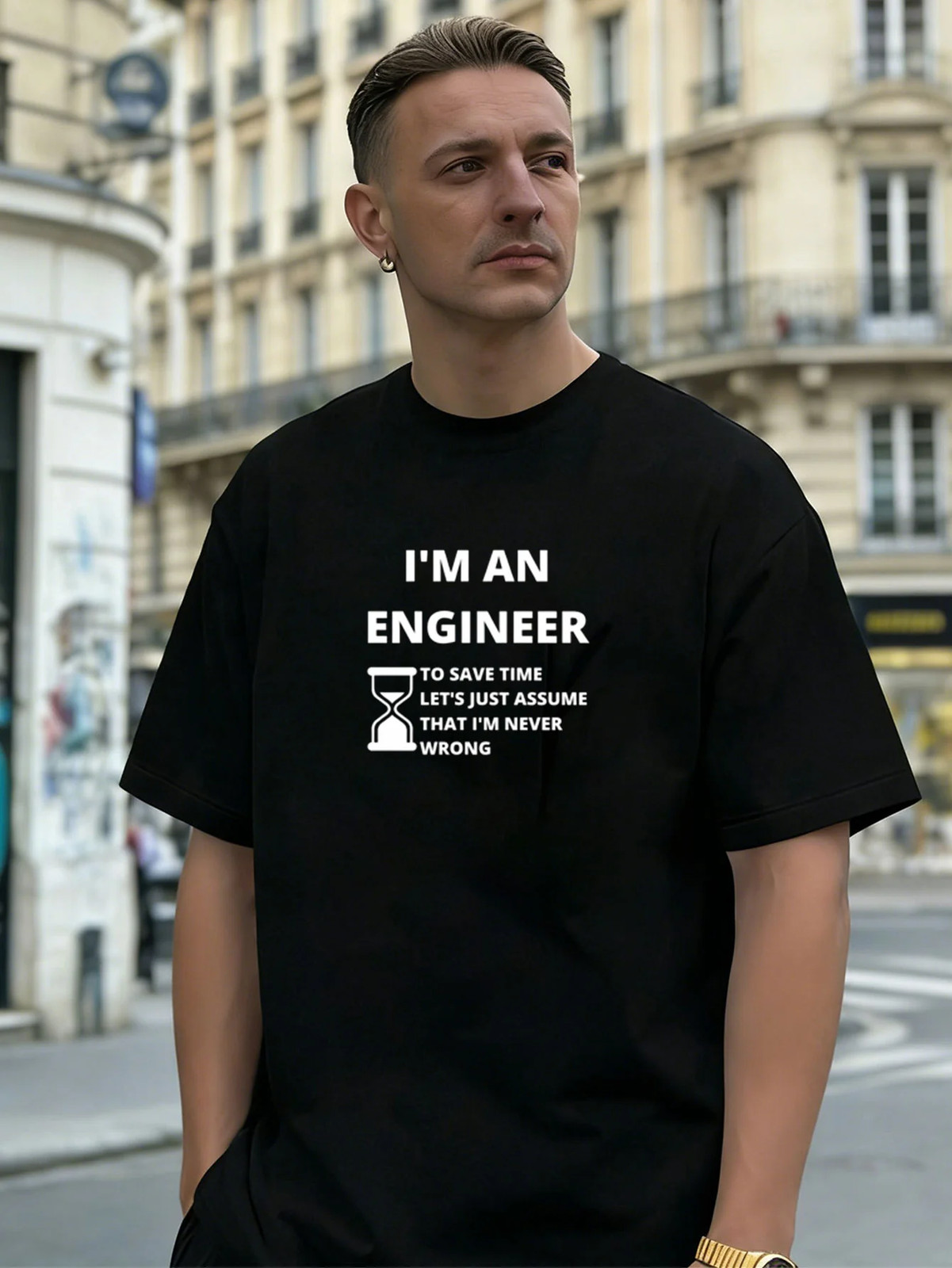 Engineer Graphic 100% Cotton Men's T-Shirt Suitable for Daily Casual Wear gallery