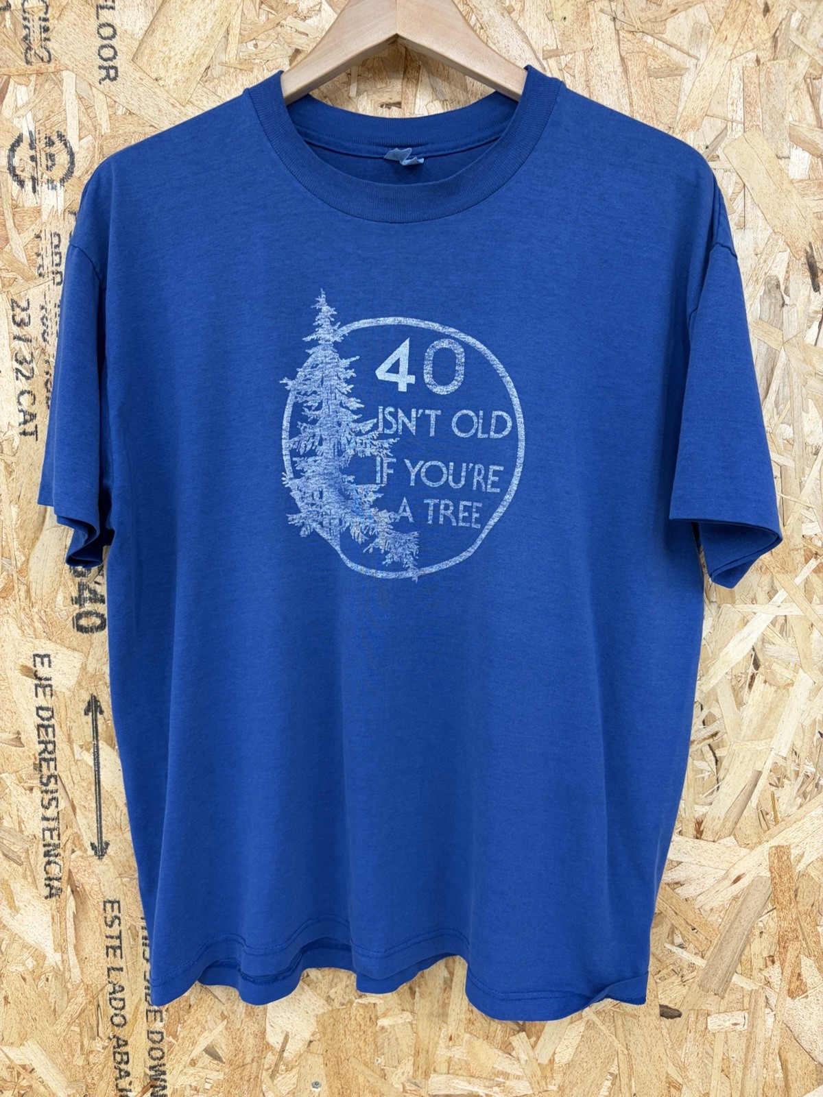 Vintage 80s Stedman 40 Isn’t Old Blue Tshirt XL Mens Single Stitch gallery