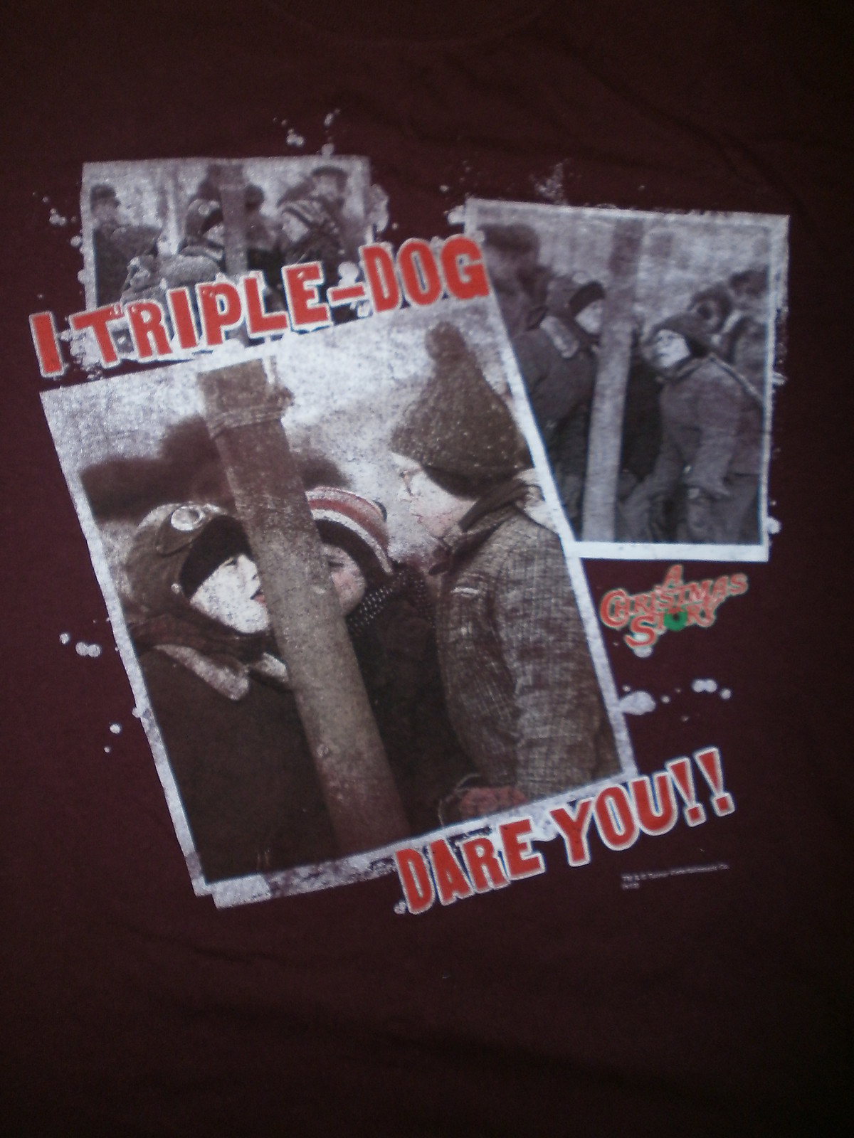 A CHRISTMAS STORY TRIPLE DOG DARE T SHIRT Tongue Stuck To Pole retro 80s Movie M gallery