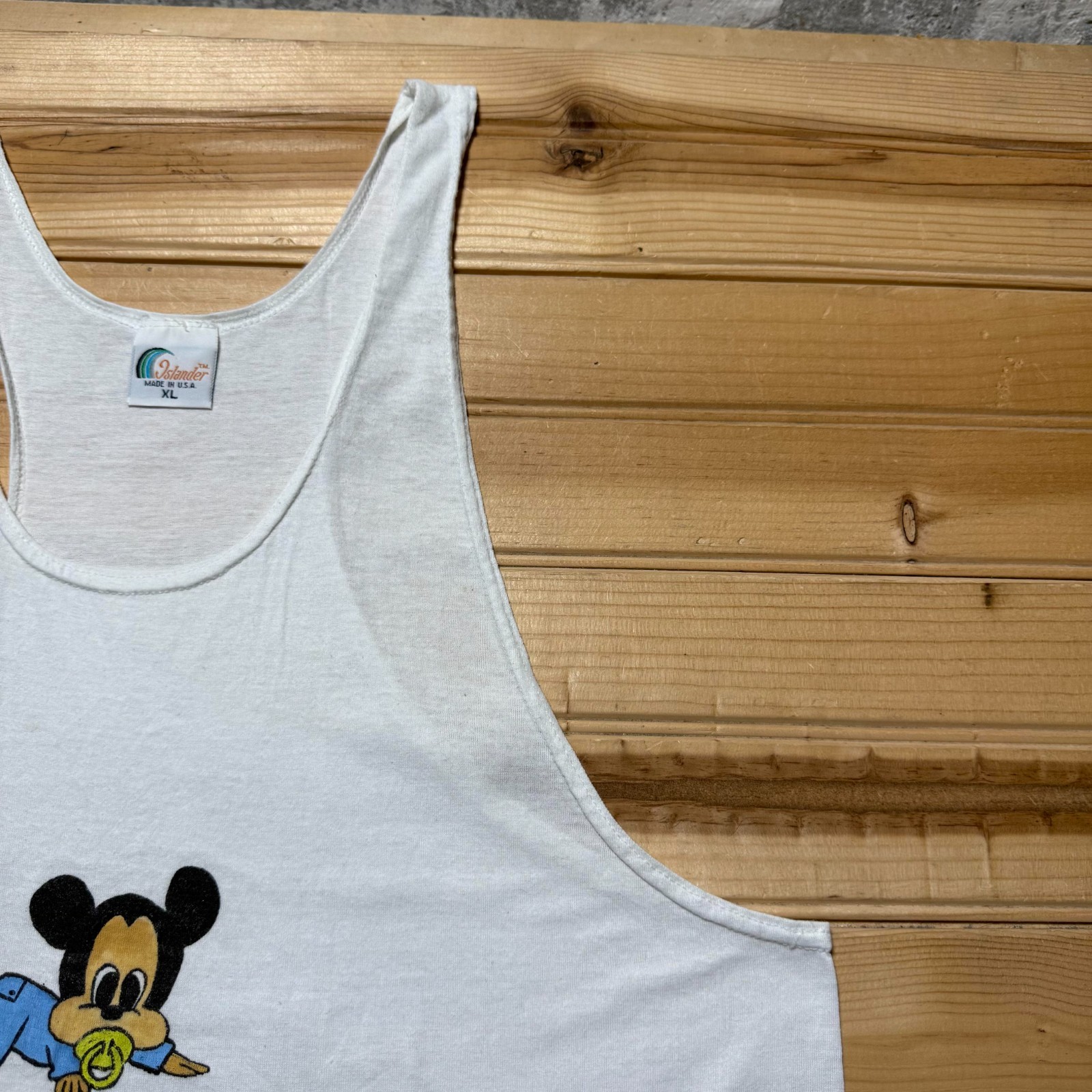 Vintage 80s 90s Mickey Mouse Baby Bobology Racerback Tank Top USA Made Youth XL gallery