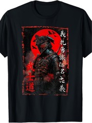 Ancient Samurai Anime Graphic T-Shirt Japanese Warrior Streetwear Casual Tee