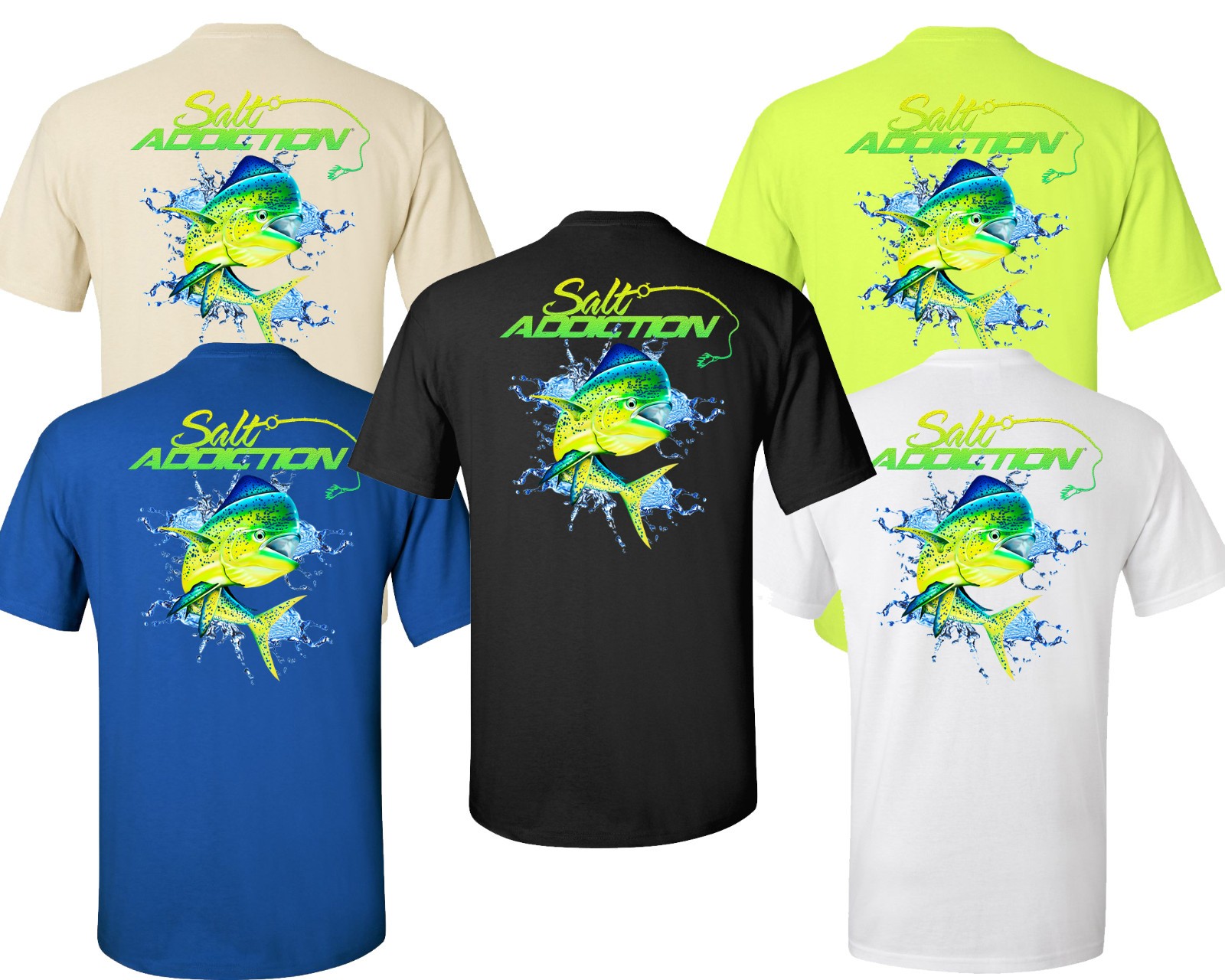 Salt Addiction Saltwater Dolphin Fishing Short Sleeve T Shirt Mahi Mahi Ocean gallery