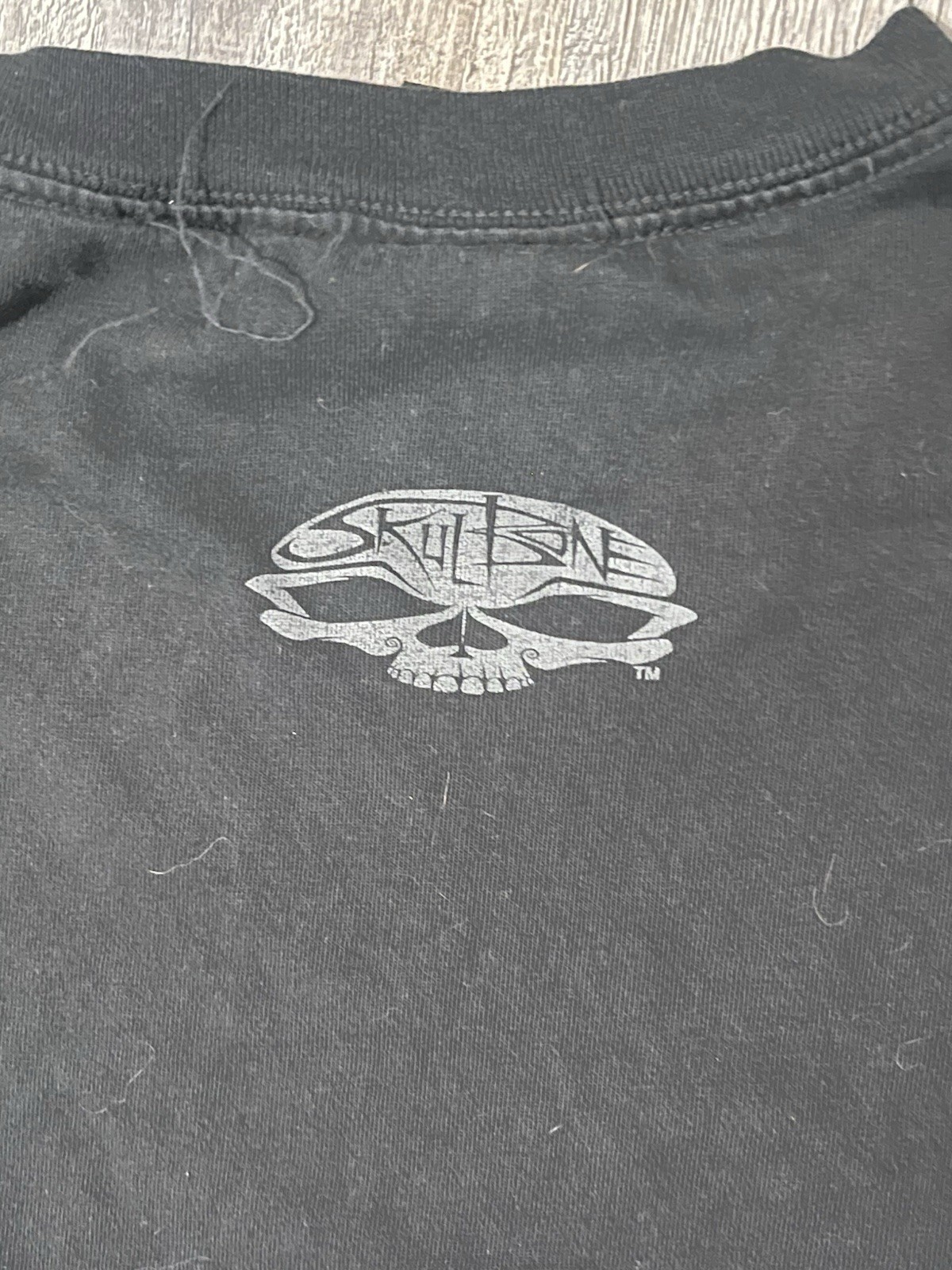 RARE Vintage 2000s Skulbone Men’s 2XL Black Grim Reaper Graphic Print T-Shirt gallery