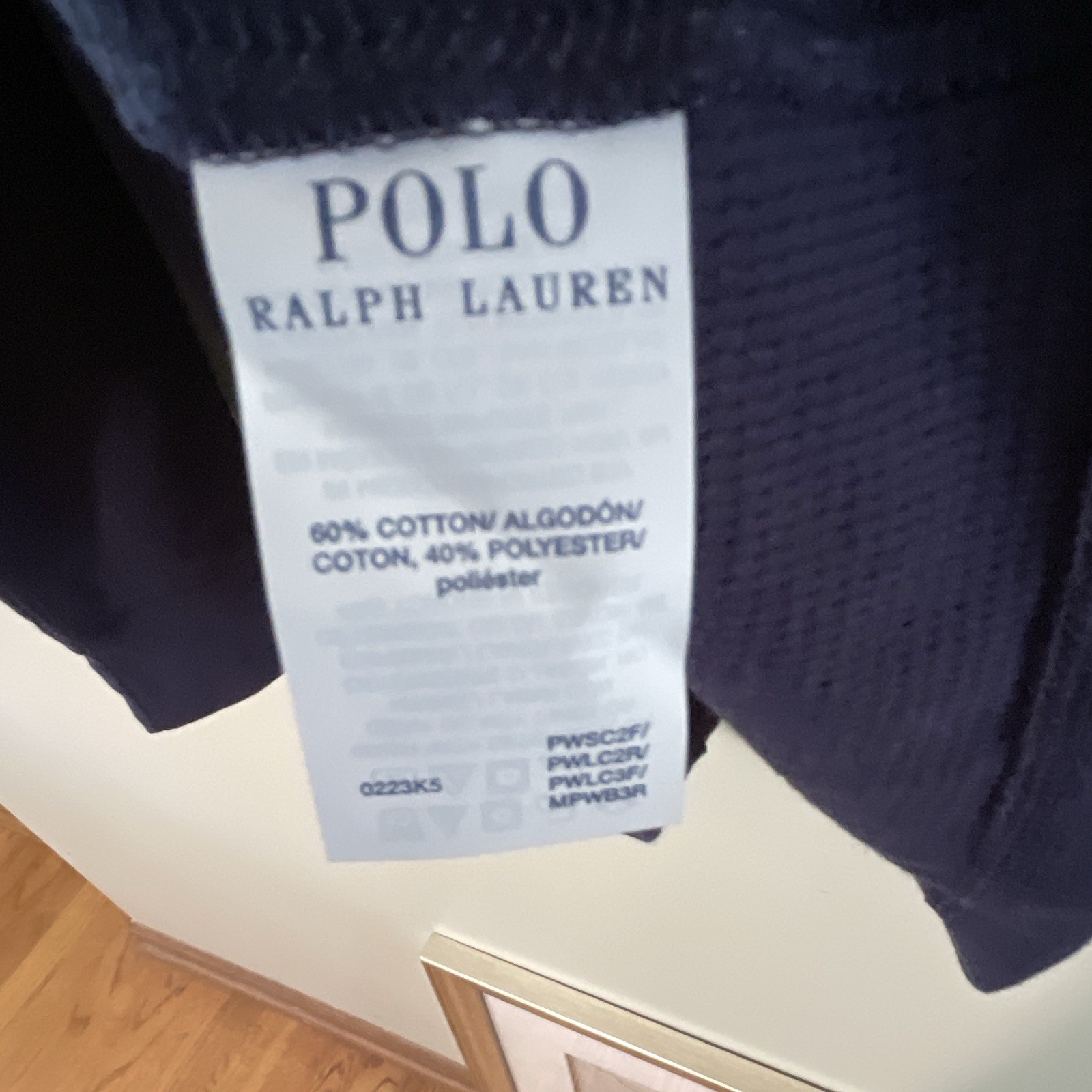 Polo Ralph Lauren Polo Bear Embroidered Waffle-Knit Crewneck Thermal Navy L gallery