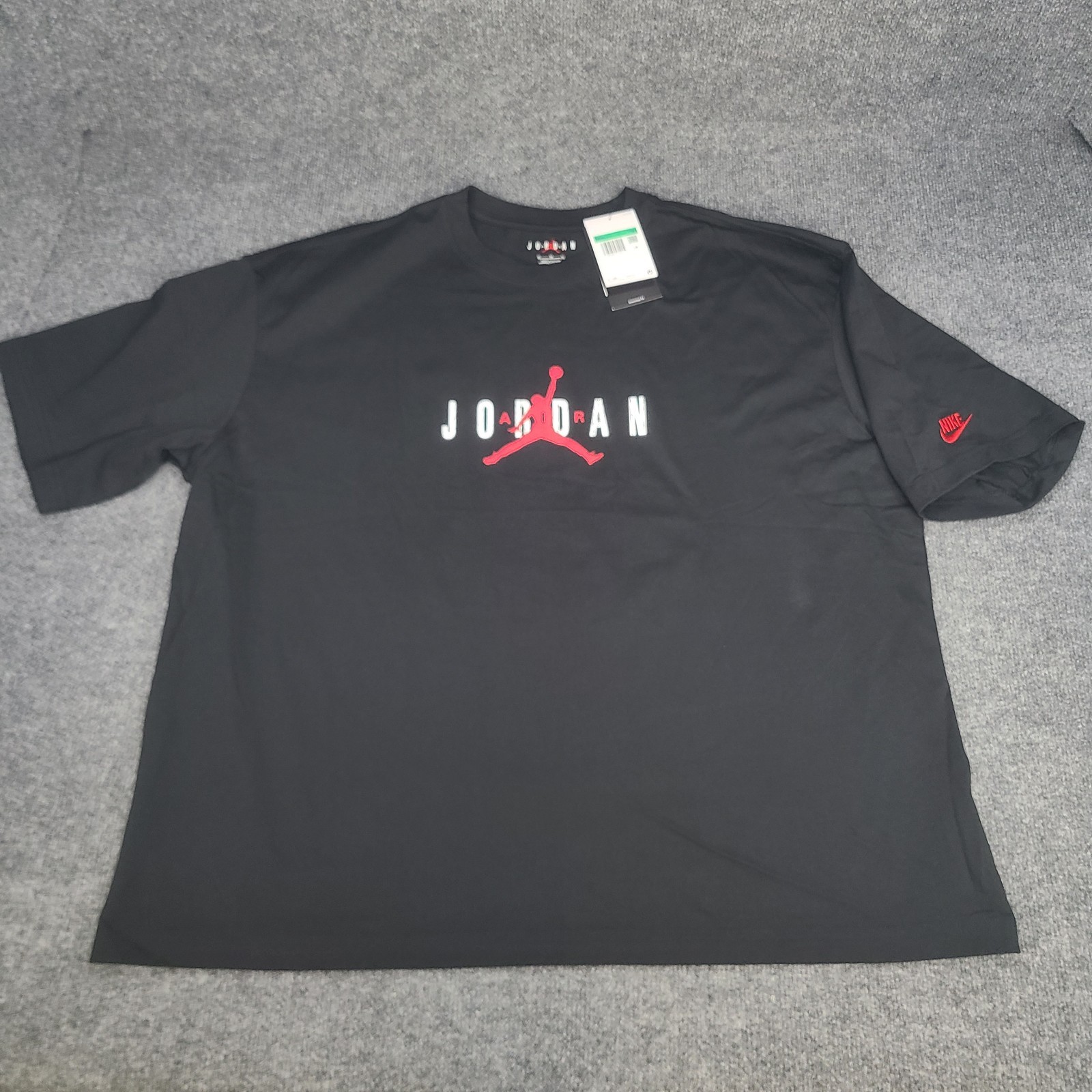 Jordan Shirt Mens XL Black Gym Red Jumpman Brooklyn Nike Air Oversized Fit Tee