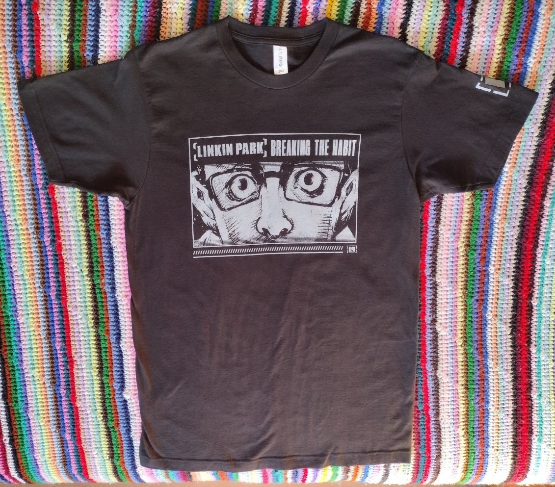 Linkin Park Tultex Breaking The Habit T Shirt Medium Black LP Band Concert Rare gallery