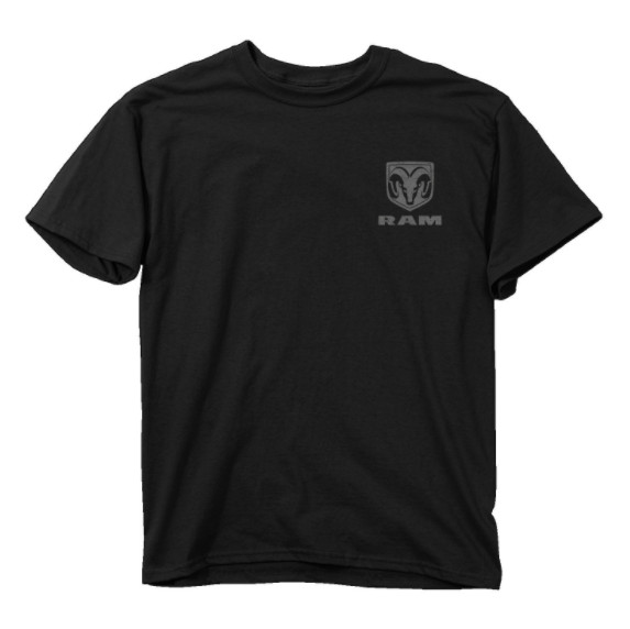 Black T-Shirt w/ Camouflage Dodge Ram Trucks Logo Emblem - Licensed gallery