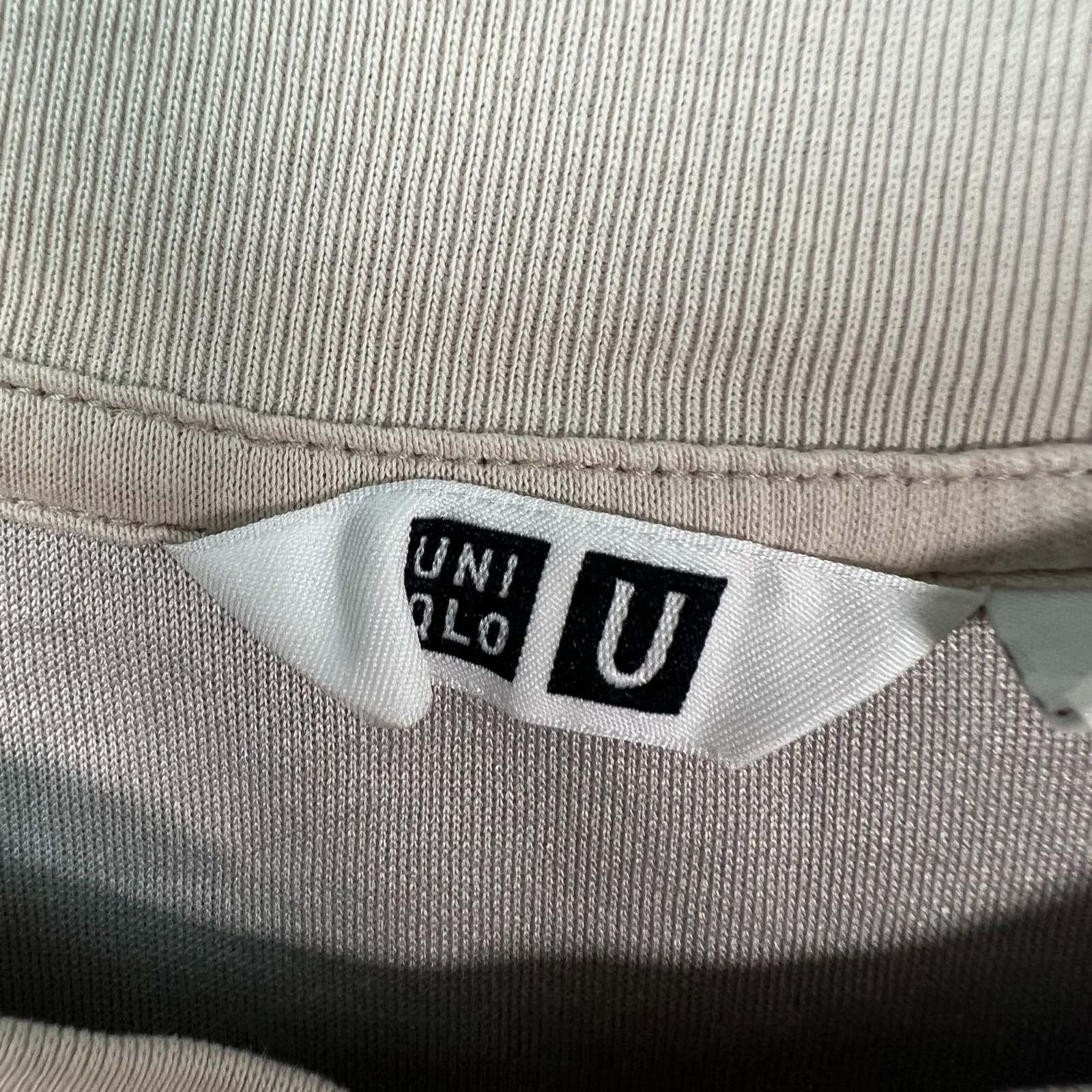 Uniqlo U Mens Large Beige Airism Oversized T-Shirt Cotton Blend Crewneck gallery