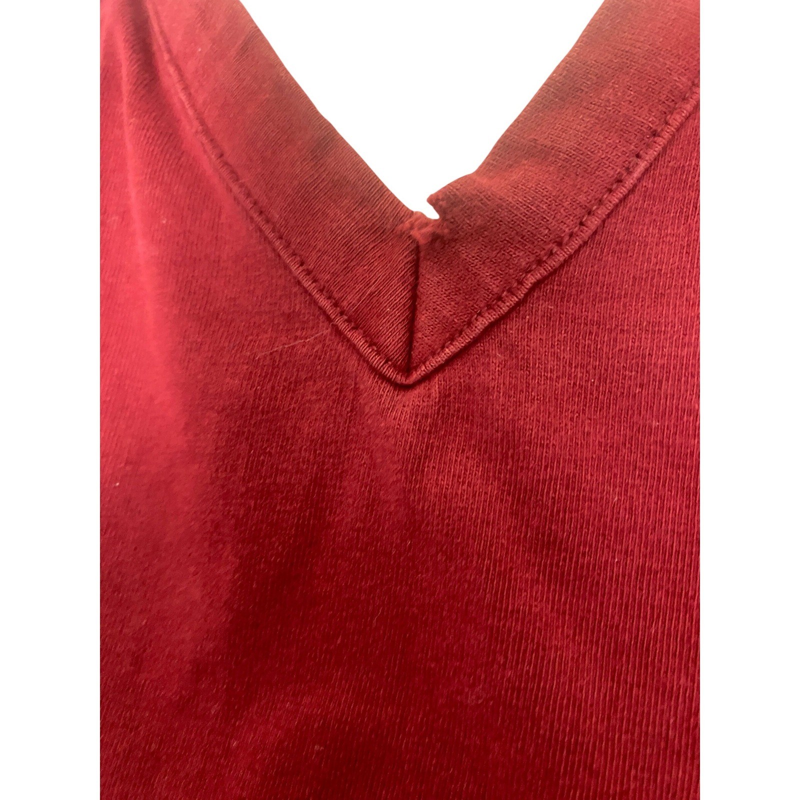 Vintage Tommy Jeans Mens Large Red V Neck Pocket T Shirt Flag Logo 90s gallery