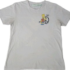 Off White Bart Simpson T-shirt 2013 Virgil Abloh Cartoon Size XL Distressed