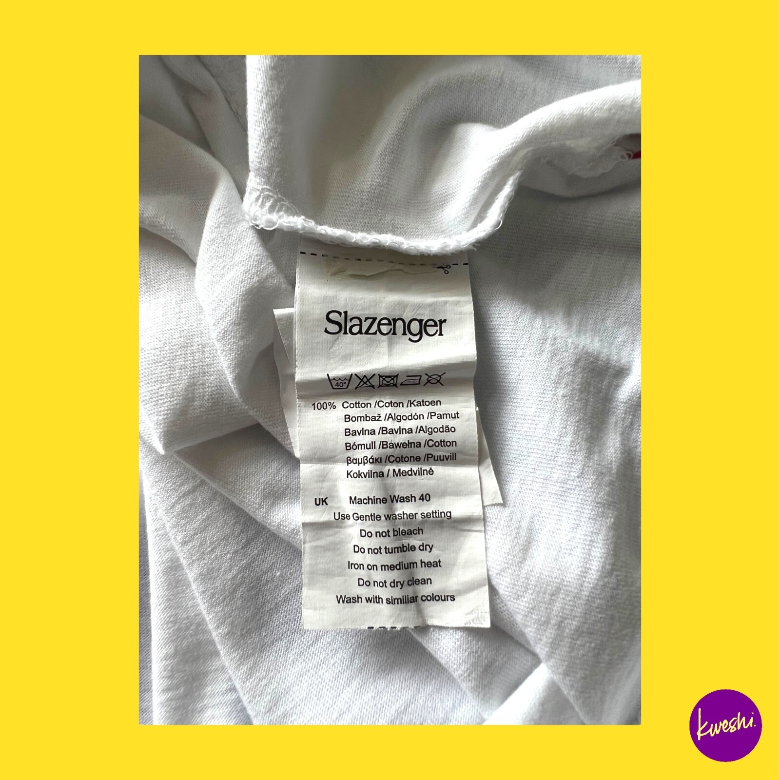 SLAZENGER Men's Essential T-Shirt, 100% Cotton, Crew Neck, White, UK XL gallery