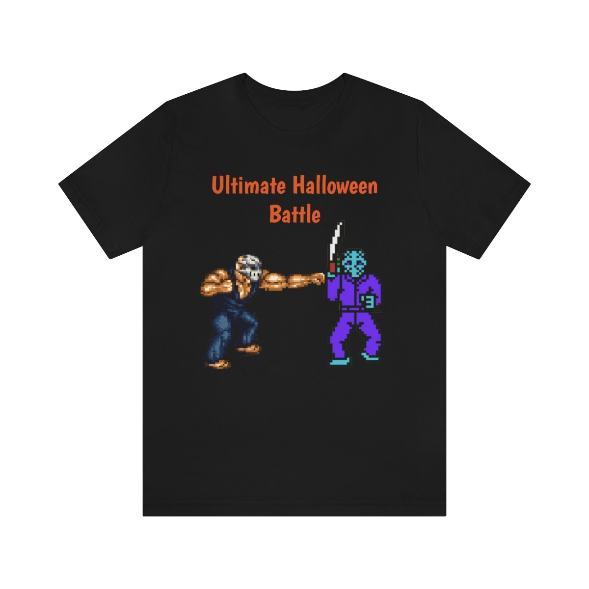 Splatterhouse vs Friday 13th NES SEGA Halloween Mashup Video Game Pixel T Shirt gallery