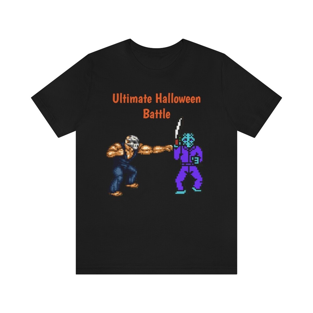 Splatterhouse vs Friday 13th NES SEGA Halloween Mashup Video Game Pixel T Shirt