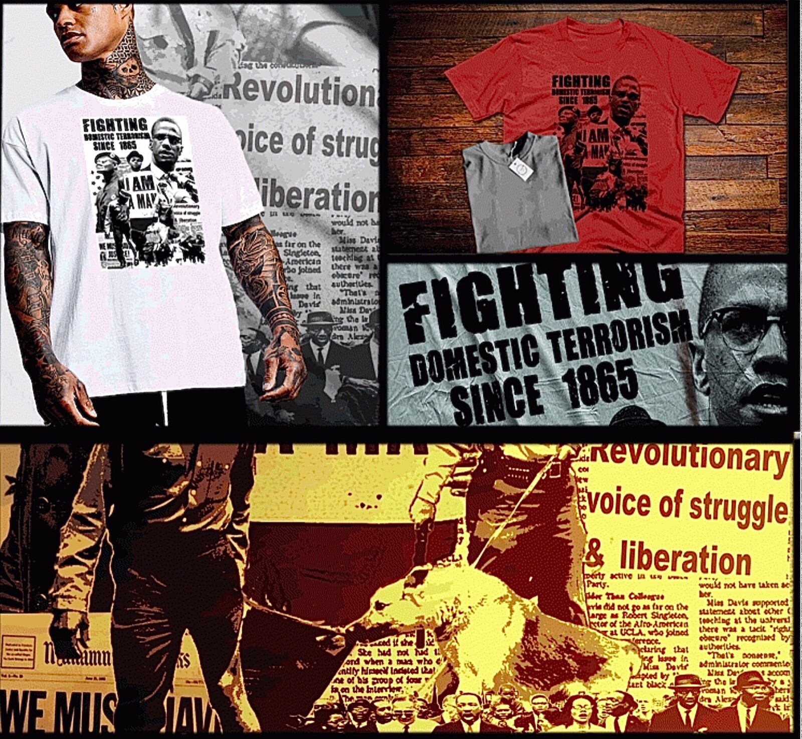 Black History Month T-shirt Martin Luther King Malcolm X Civil Rights Leaders