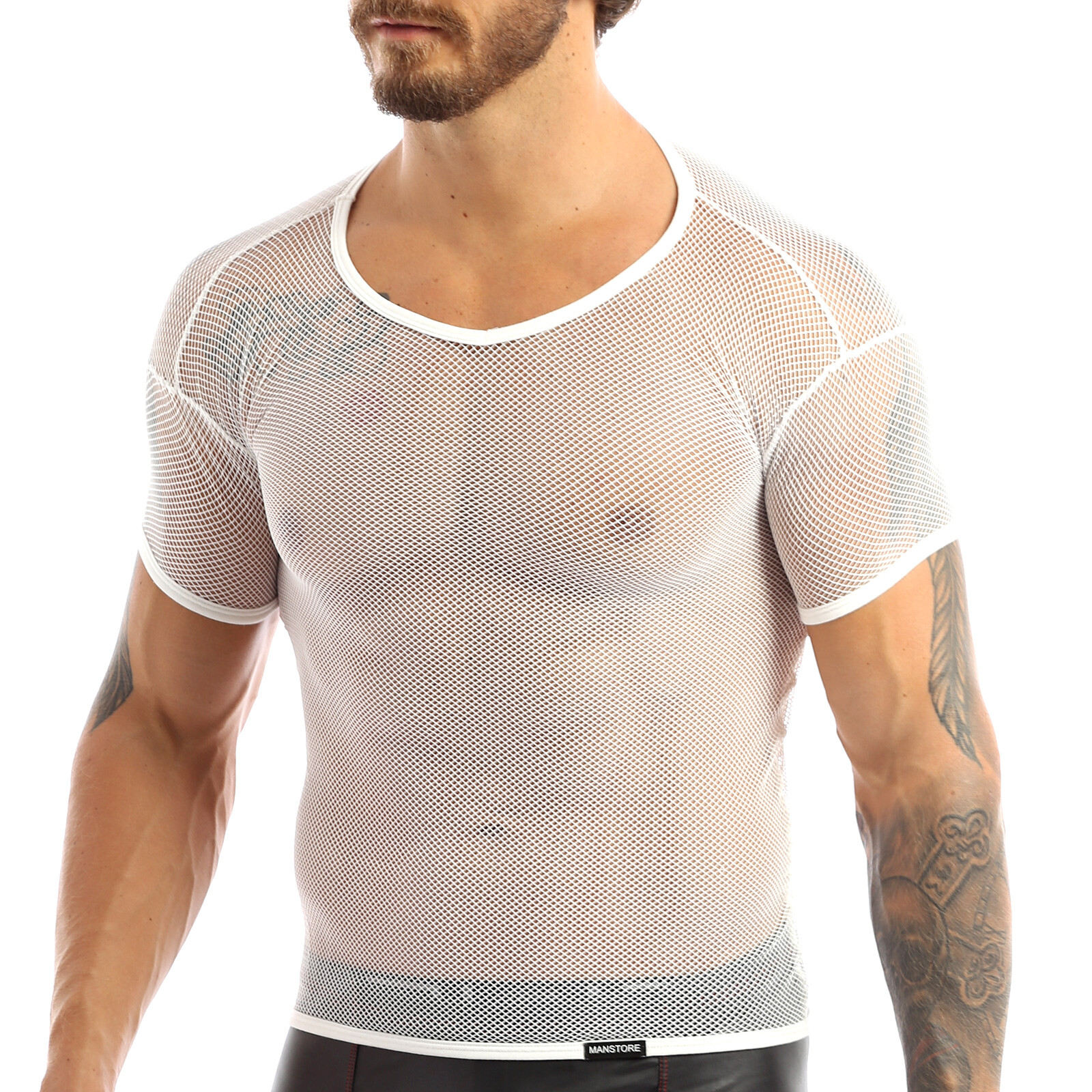 US Men Clubwear Cutout T-Shirt Tank Top Tops Fishnet Vest Sleepwear Blouse Sport gallery