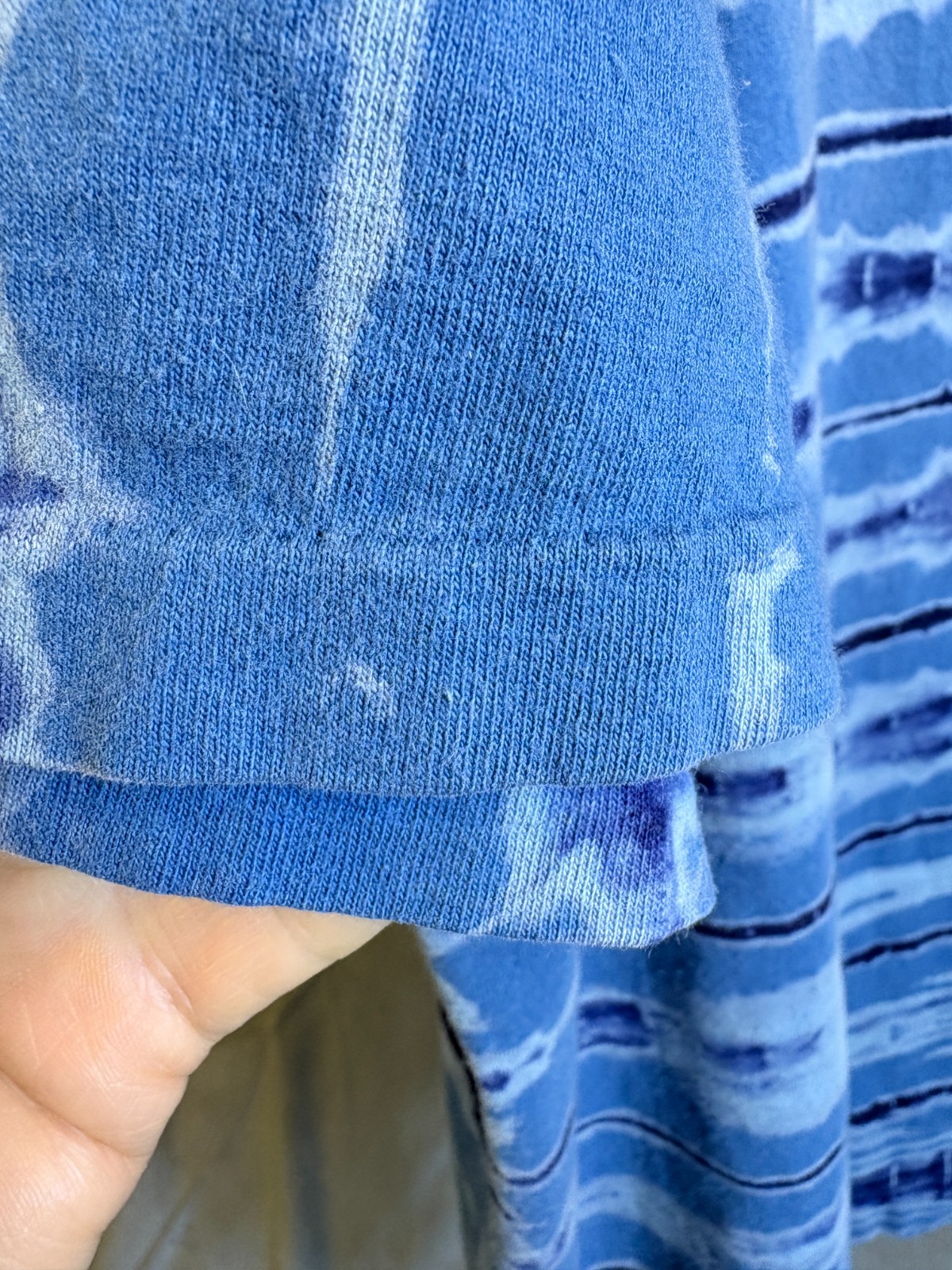 Vintage Hang Ten Men’s XL T-Shirt Blue Tie Dye Striped Single Stitch Surf Skate gallery