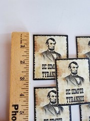 SIC SEMPER TYRANNIS Abraham Lincoln Civil War era poster STICKERS