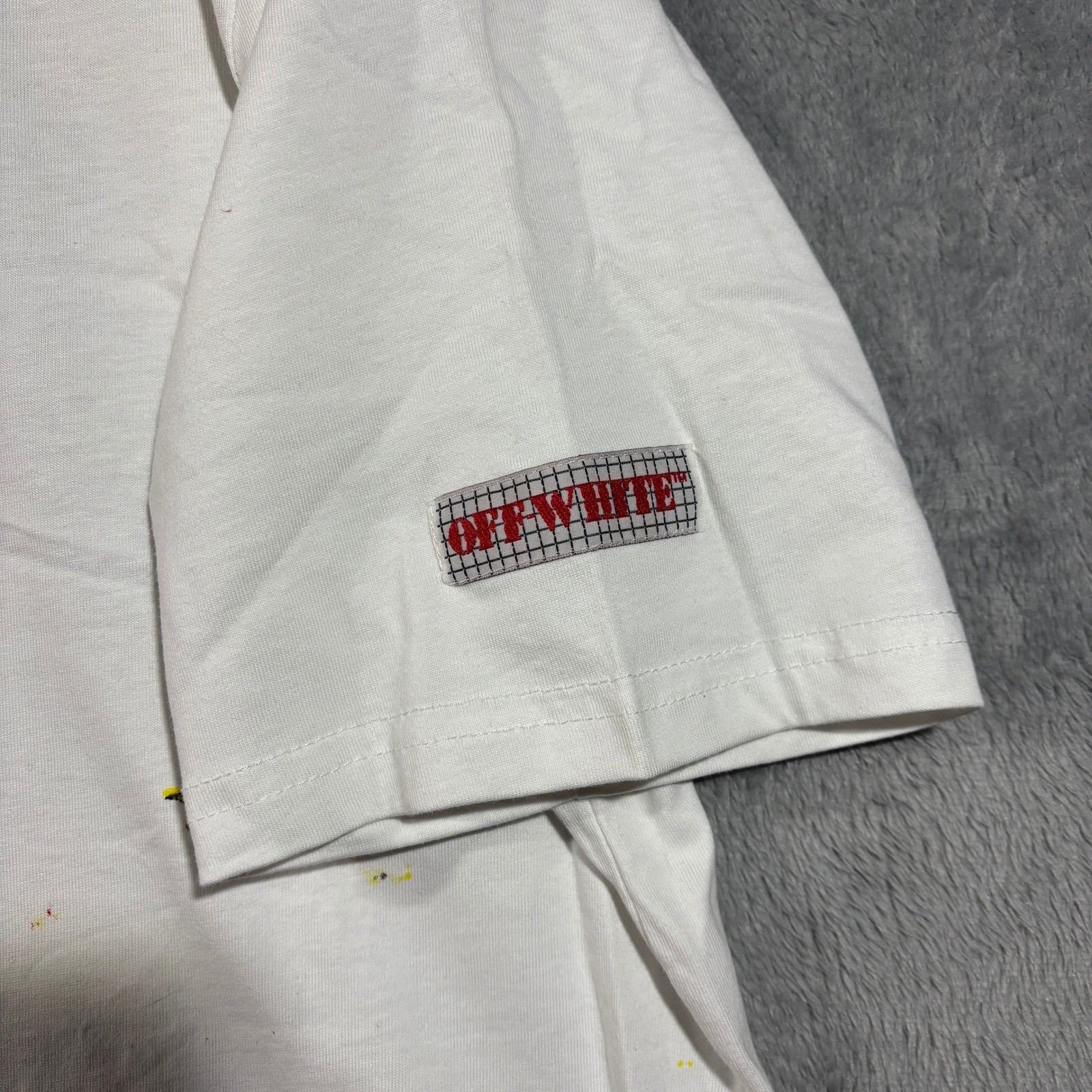 Off White Main Label Graphic T Shirt Adult XL White Paint Splatter Virgil Abloh gallery