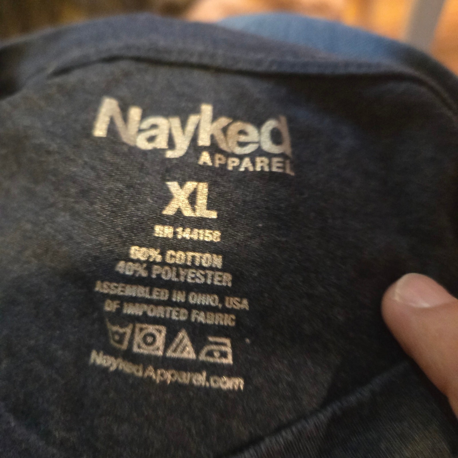 Nayked Apparel Men’s XL Heather Navy Cotton Blend Crewneck T-Shirt gallery